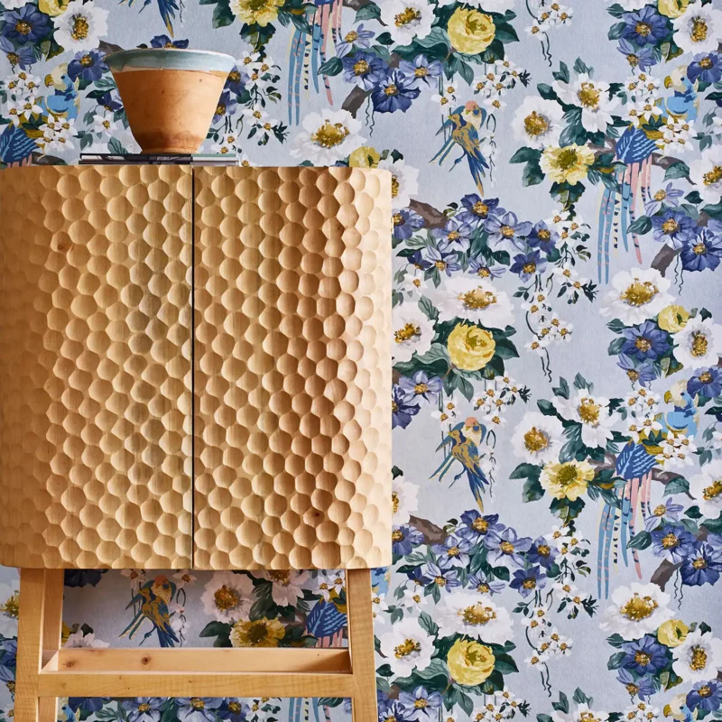 Papier peint FLORAL SERENADE BLEU ARDOISE