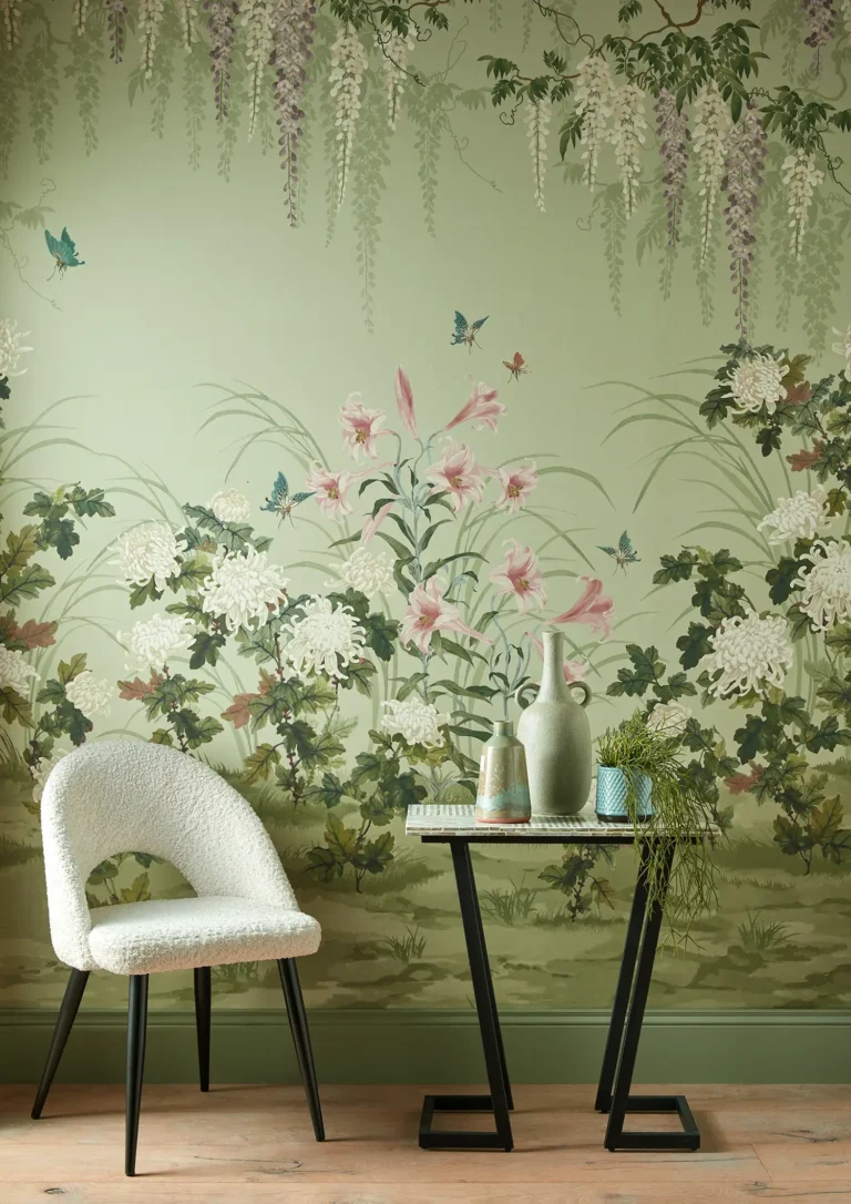 Panoramique 2513-191-03 Wisteria Bloom Mural Pistachio