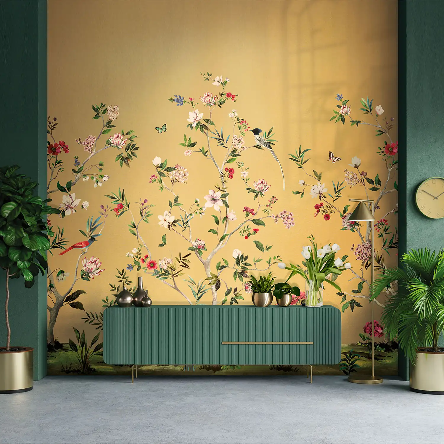 CHINOISERIE MAGNOLIA (polyester métallisé)