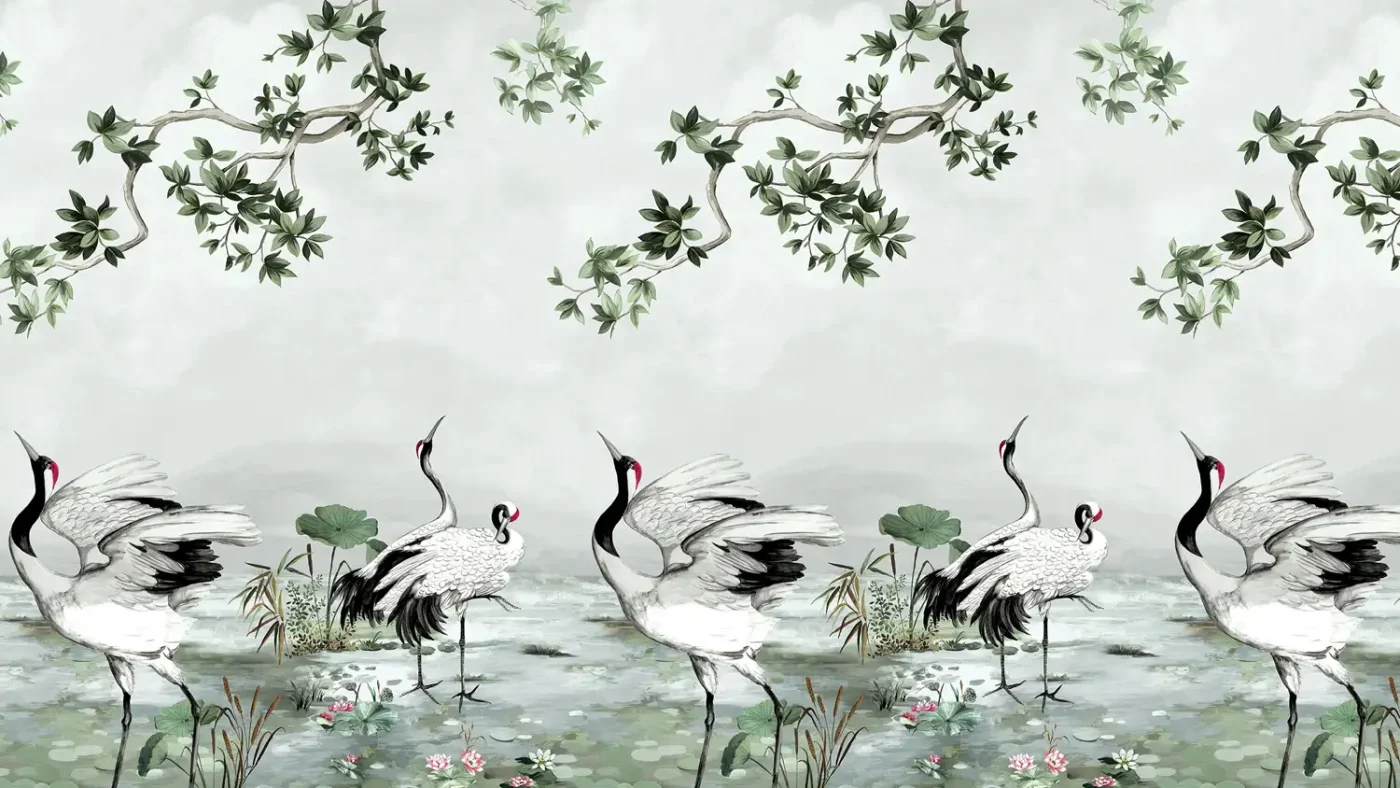 Papier peint panoramique japonisant