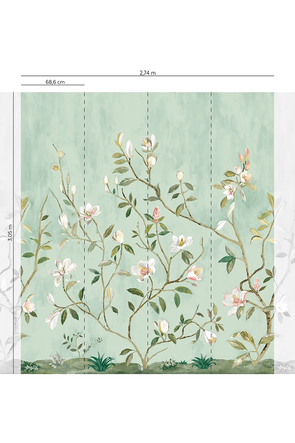 Kaiyu Dogwood Mural Seaside - CH32004M – Image 3